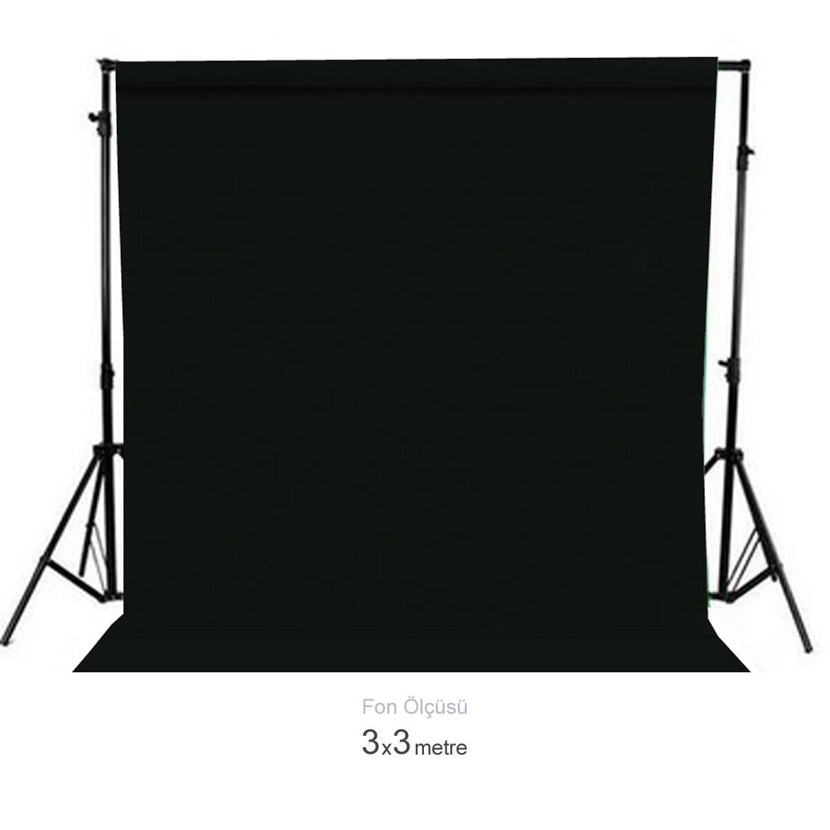 Gdx Seyyar Siyah Fon Perde (Katlanabilir Kumaş) 3x3 Metre
