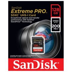 SanDisk 128GB Extreme PRO UHS-I SDXC 200MB/s V30 Hafıza Kartı