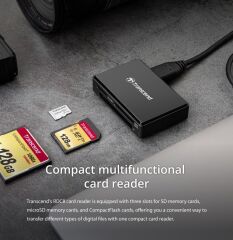 Transcend RDC8 Çoklu Kart Okuyucu SD /microSD /CompactFlash  (Type-C)