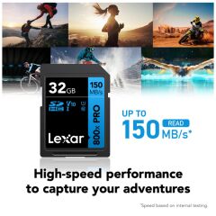 Lexar 32GB PRO SDHC 800X 150MB Hafıza Kartı