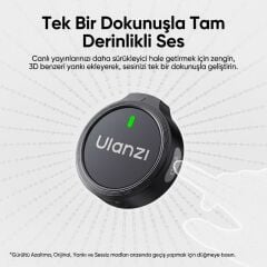 Ulanzi A21 2 Kişilik Kablosuz Yaka Mikrofonu AI Gürültü Azaltma Type-C Siyah Beyaz - A055