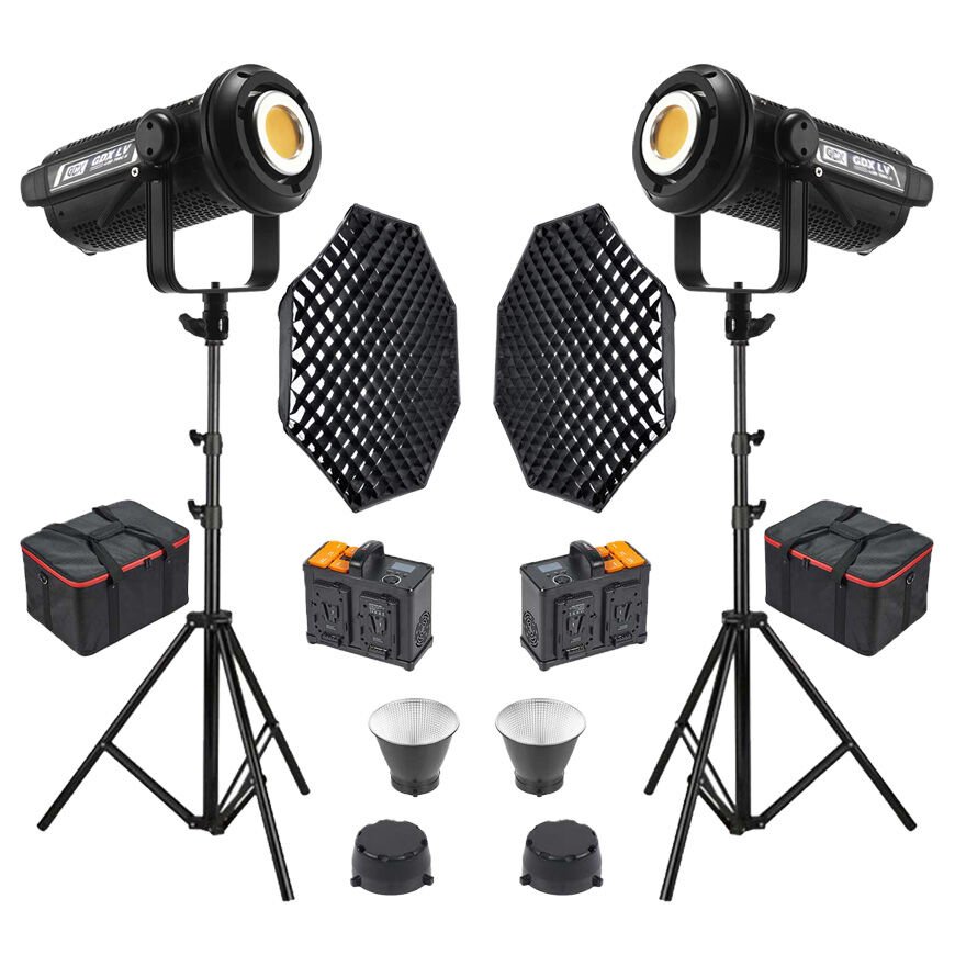 Gdx LV-700C-II B Bi Color Led Video Işığı 2'li Full Set (Gridli 95 Octa Softbox + 260 cm Kalın Işık Ayağı)