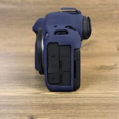 Canon R6 Mark 2 İçin Silikon Kılıf (Koyu Mavi)