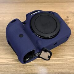 Canon R6 Mark 2 İçin Silikon Kılıf (Koyu Mavi)