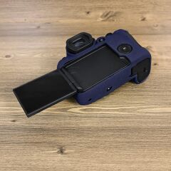 Canon R6 Mark 2 İçin Silikon Kılıf (Koyu Mavi)