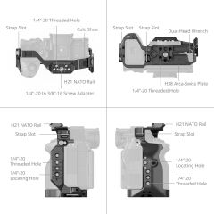 SmallRig 6024 HawkLock Hızlı Çıkarma Kafesi Sony Alpha 7 V / 7R V / 7 IV  için