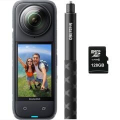 Insta360 X4 + 114cm Selfie Stick + 128GB MicroSDXC Hafıza Kartı