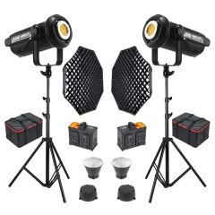 Gdx LV-700C-II B Bi Color Led Video Işığı 2'li Full Set (Gridli 170 Octa Softbox + 260 cm Kalın Işık Ayağı)