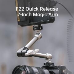 FALCAM F22 Quick Release 7 Inch 360° Çift Ball Head Metal Extension Magic Arm Gri - 2974B