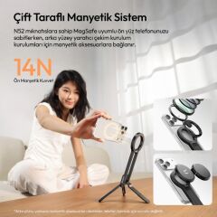 Ulanzi MA57 4 in 1 Manyetik Carabinerli Mini Telefon Tutucu Tripod Stand Siyah - S007