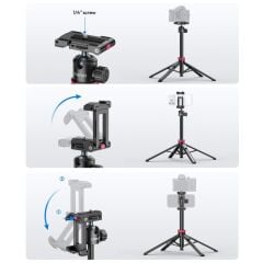 Ulanzi MT-44B 150cm 2 in 1 Otomatik Açılan 4 Ayaklı Selfie Monopod Tripod Siyah - S056