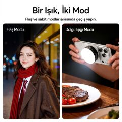 Ulanzi MFL01 2’si 1 Arada Bluetooth Manyetik Telefon Flaş ve Vlog Işığı (3C Sertifikalı Batarya) - L151A