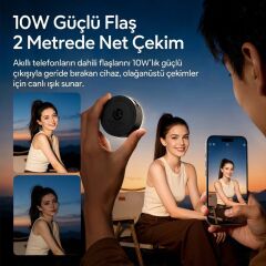 Ulanzi MFL01 2’si 1 Arada Bluetooth Manyetik Telefon Flaş ve Vlog Işığı (3C Sertifikalı Batarya) - L151A