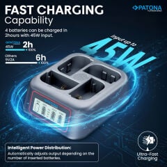 Patona 4178 Canon LP-E6 4'lü USB-C Hızlı Şarj Cihazı