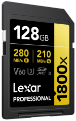 Lexar 128GB Gold Series 1800x Class 10 UHS-II U3 V60 Hafıza Kartı