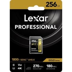 Lexar Gold Series 1800x Class 10 UHS-II U3 V60 256 GB Hafıza Kartı