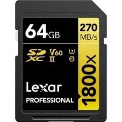 Lexar Gold Series 1800x Class 10 UHS-II U3 V60 64 GB Hafıza Kartı