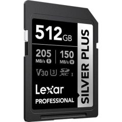 Lexar 512GB Silver Plus V30 U3 205MB/S SD Hafıza Kartı