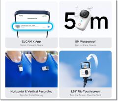 SJCAM S10 4K 128GB Hands-Free POV Aksiyon Kamerası – Standard Combo Siyah