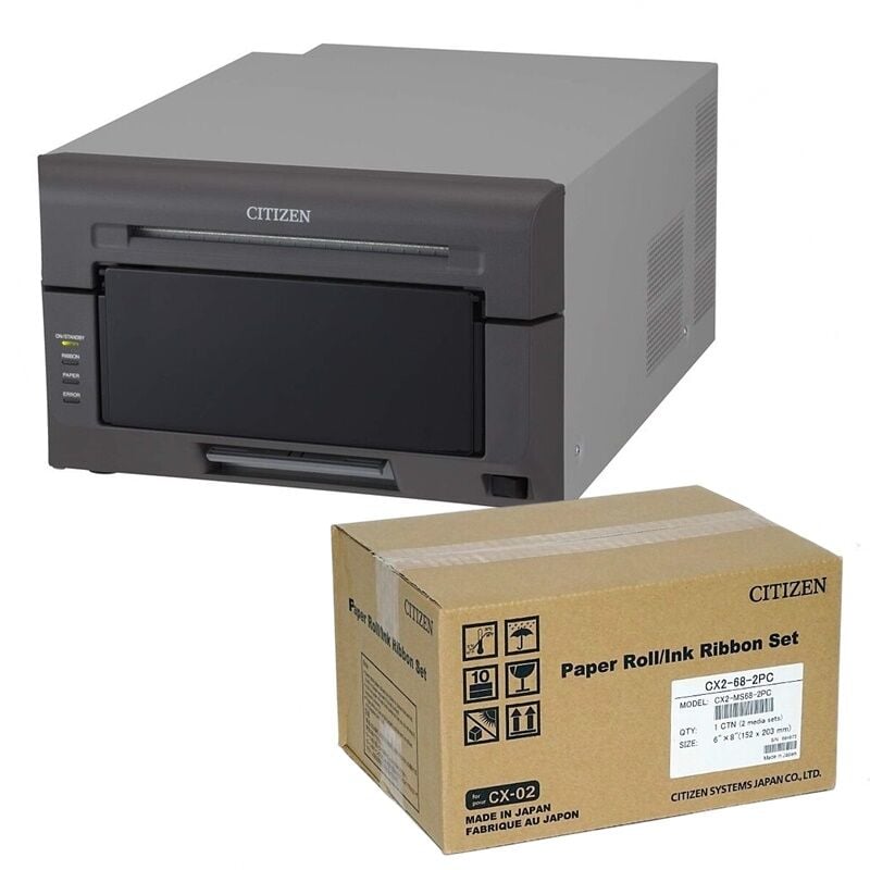 Citizen CX-02 Termal Fotoğraf Yazıcısı + 15x20cm Kağıt Ribbon Seti