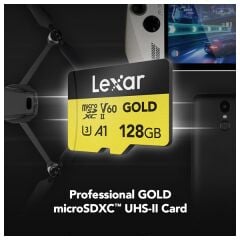 Lexar 128GB Professional GOLD UHS-II microSDXC Hafıza Kartı