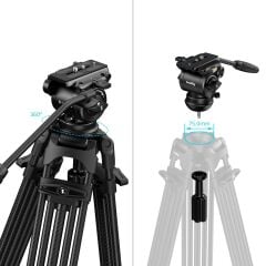 SmallRig 5443 FSD14 FreeSpeed ​​Ağır Hizmet Tipi Karbon Fiber Tripod