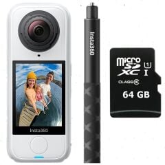Insta360 X5 + Görünmez Çubuk + 64GB Kartlı Kit (Beyaz)