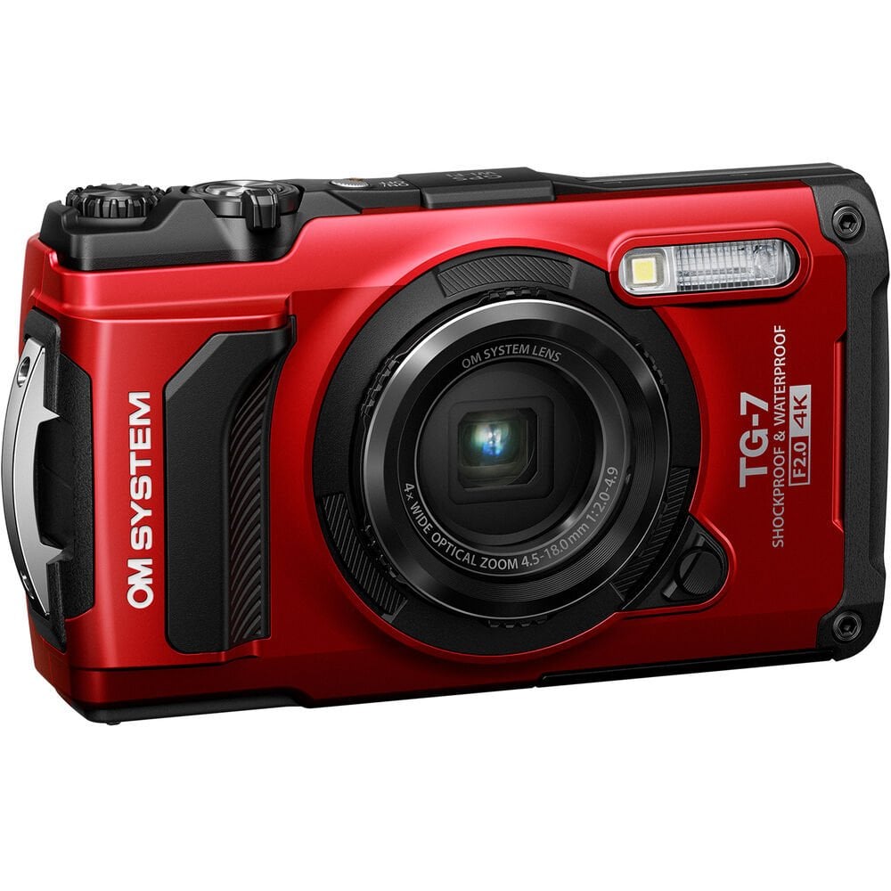 OM System Tough TG-7 Dijital Fotoğraf Makinesi (Kırmızı)